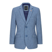 Traje de lana de 3 piezas para niño, azul claro, tweed, estilo vintage de los años 20, chaleco clásico de 4 bolsillos.