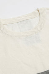 Camiseta de punto con bloques de color blanco y negro para hombre