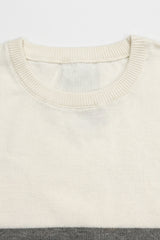 Camiseta de punto con bloques de color blanco y negro para hombre