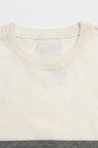 Camiseta de punto con bloques de color blanco y negro para hombre