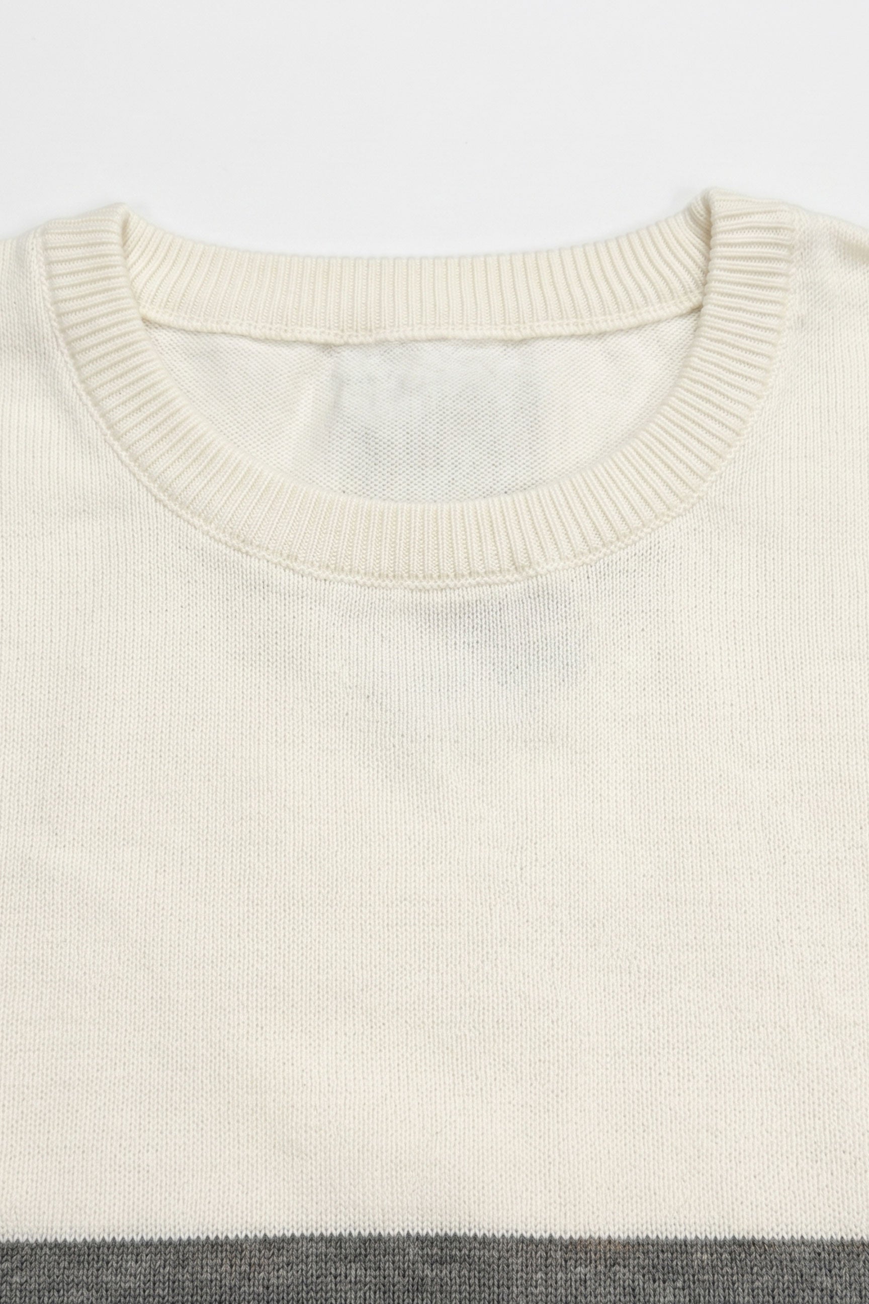 Camiseta de punto con bloques de color blanco y negro para hombre