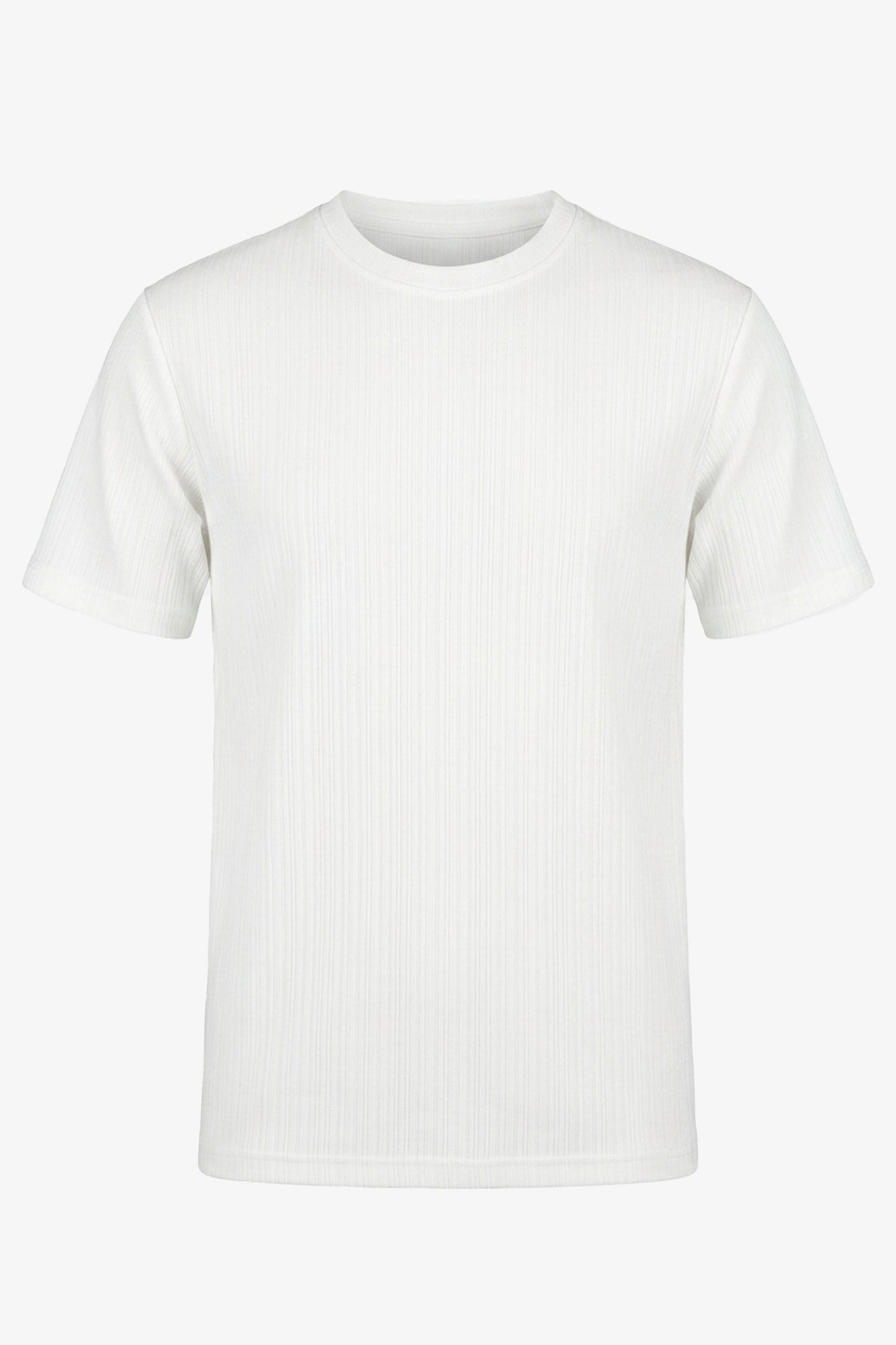Camiseta clásica blanca de canalé para hombre