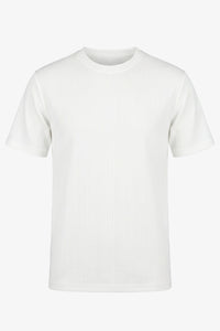 Camiseta clásica blanca de canalé para hombre