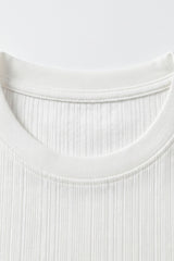 Camiseta clásica blanca de canalé para hombre