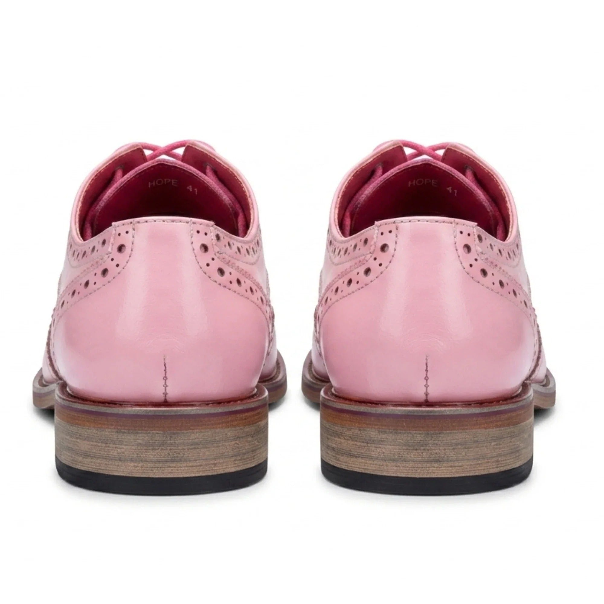 Wolf - Zapatos de vestir brogue con puntera de ala y estampado floral rosa para hombre