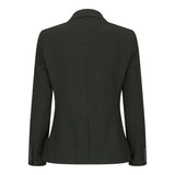 Blazer de tweed verde a cuadros para mujer, chaqueta clásica de caza de lana, estilo vintage de los años 20. Retro.