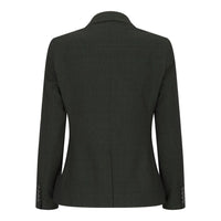 Blazer de tweed verde a cuadros para mujer, chaqueta clásica de caza de lana, estilo vintage de los años 20. Retro.