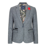 Blazer gris de corte entallado para mujer