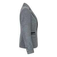 Blazer gris de corte entallado para mujer