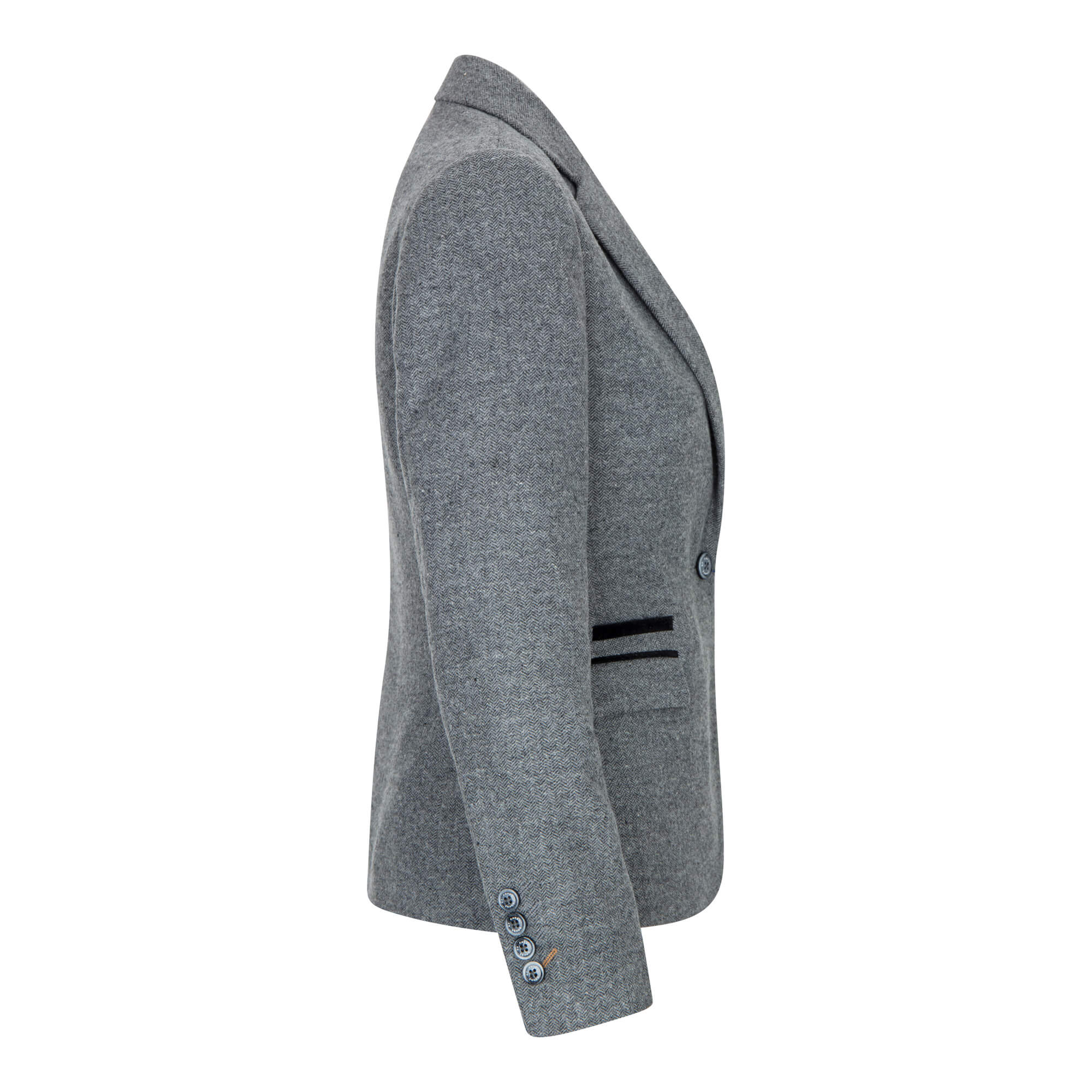 Blazer gris de corte entallado para mujer