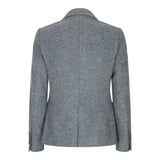 Blazer gris de corte entallado para mujer