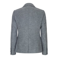 Blazer gris de corte entallado para mujer