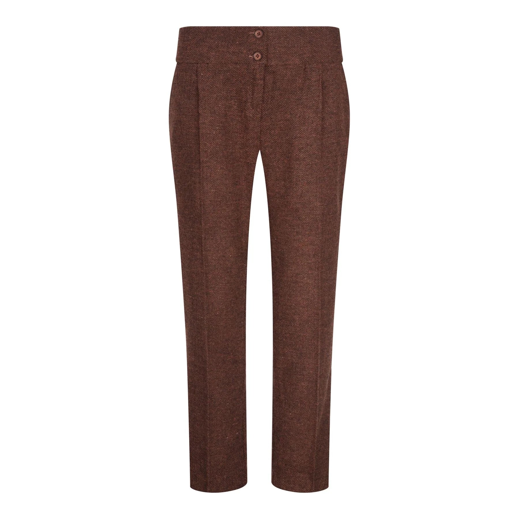 Pantalones marrones sobre fondo blanco