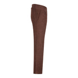 WS-12 - Pantalones de traje de tweed para mujer, lana con estampado de espiga, color marrón óxido