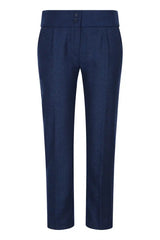 Pantalón de mujer de tweed con estampado de espiga, azul marino, estilo vintage clásico de los años 20, Gatsby Blinders