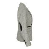 wsn03 - Chaqueta tipo blazer de tweed gris para mujer, estilo Peaky Blinders de los años 20