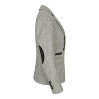 wsn03 - Chaqueta tipo blazer de tweed gris para mujer, estilo Peaky Blinders de los años 20