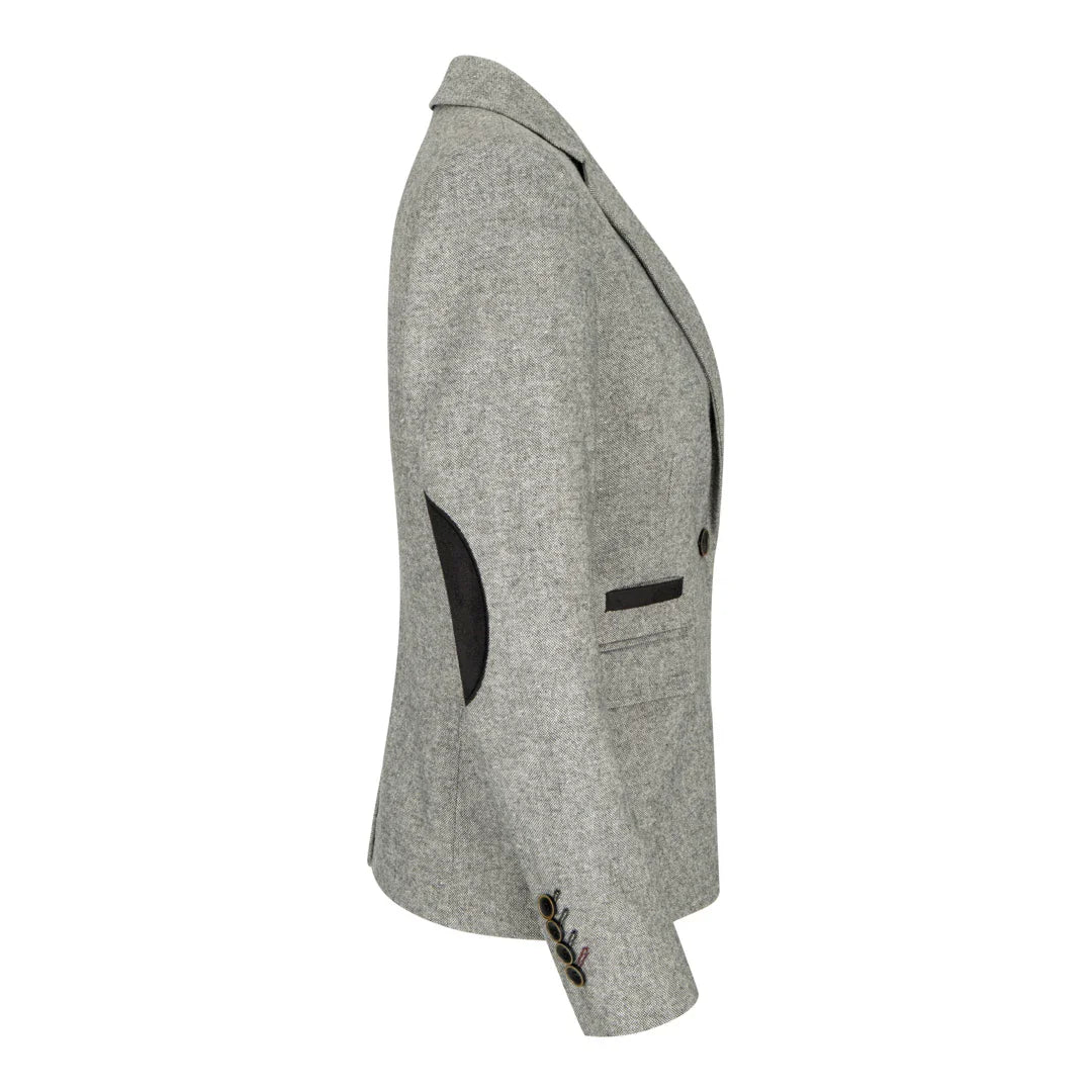 wsn03 - Chaqueta tipo blazer de tweed gris para mujer, estilo Peaky Blinders de los años 20