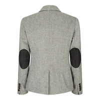 wsn03 - Chaqueta tipo blazer de tweed gris para mujer, estilo Peaky Blinders de los años 20