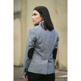 wsn03 - Chaqueta tipo blazer de tweed gris para mujer, estilo Peaky Blinders de los años 20