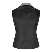 wsn03 - Blazer/Chaleco de tweed gris para mujer, estilo Peaky Blinders de los años 20
