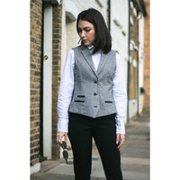 wsn03 - Blazer/Chaleco de tweed gris para mujer, estilo Peaky Blinders de los años 20