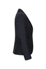 Chaqueta negra de mujer de tweed con estampado de espiga, lana, estilo clásico elegante e informal, estilo vintage de los años 20.