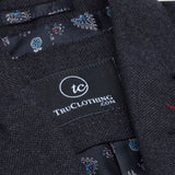 Chaleco negro de mujer de lana tweed con estampado de espiga, estilo clásico elegante e informal, estilo vintage de los años 20.